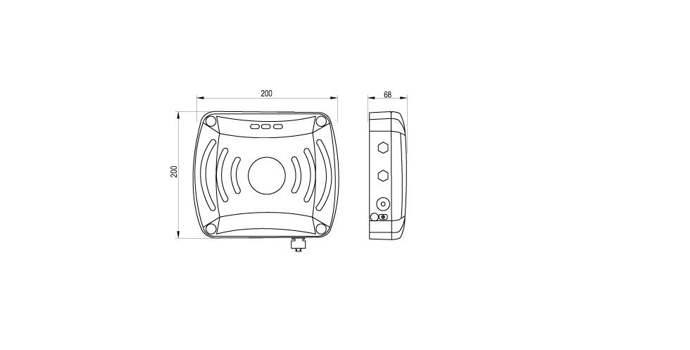 Long Distance XS Reader Technical Drawing