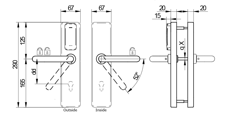 XS4 One S Wide Euro Technical Drawing