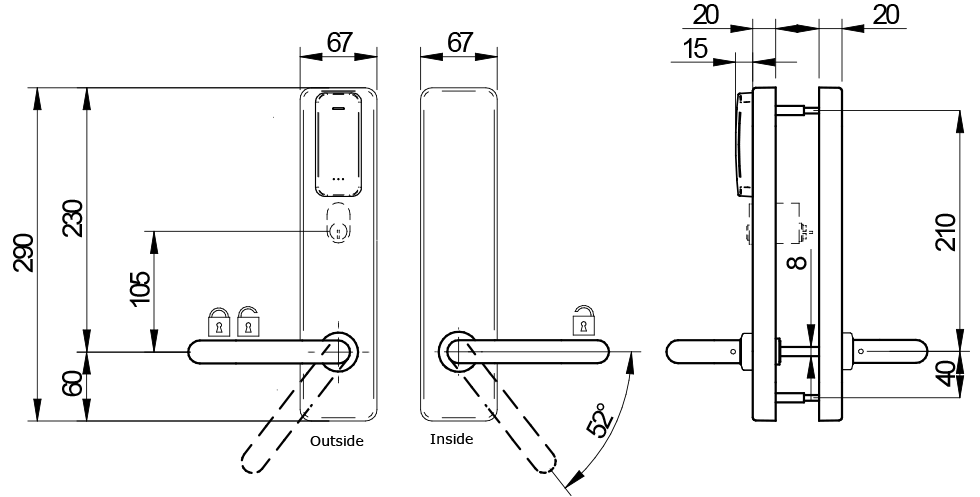 XS4 One S Wide scandinavian Technical Drawing
