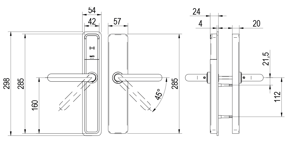 XS4 One - DIN Technical Drawing