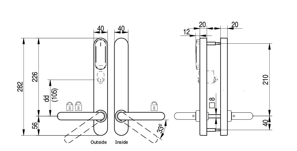 XS4 Original+ Scandinavian - Technical Drawing